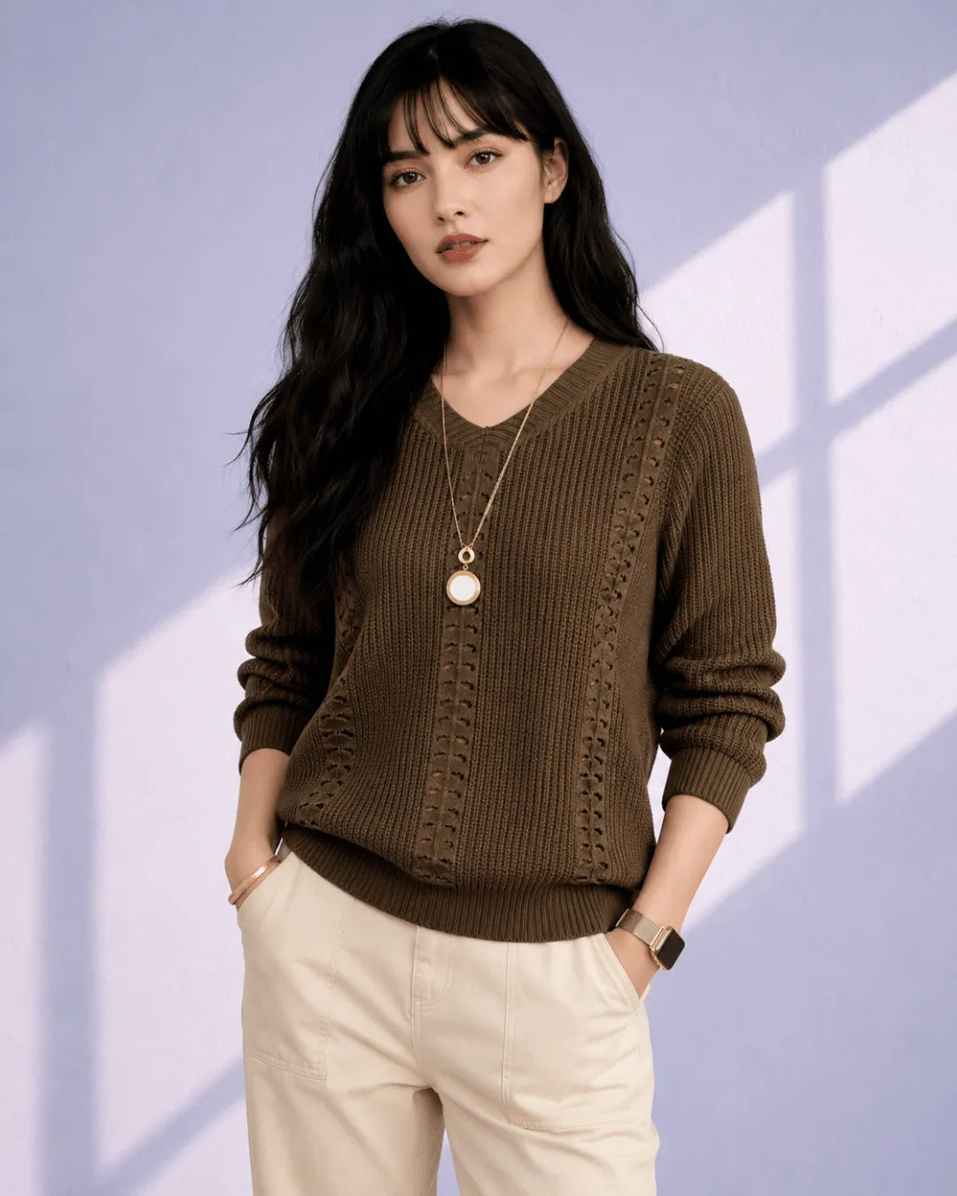 Orlena V-Neck Knit Jumper