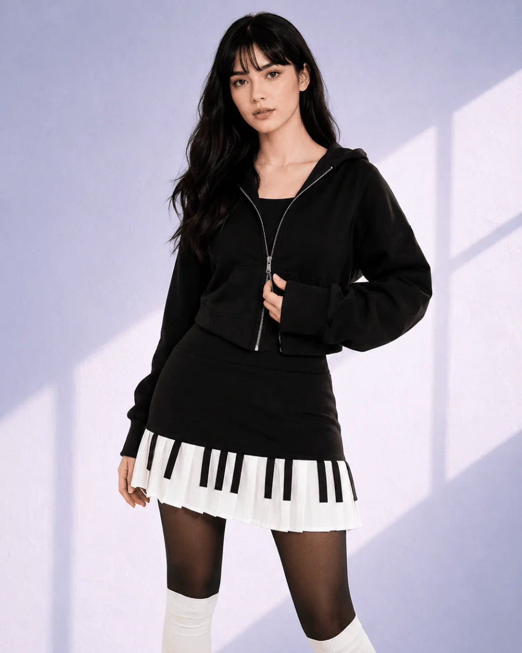 Monet Stripe A-Line Mini Skirt