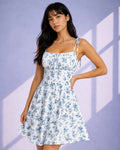 Florielle Lace-Up Mini Dress
