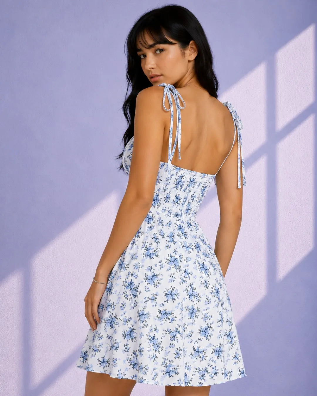 Florielle Lace-Up Mini Dress