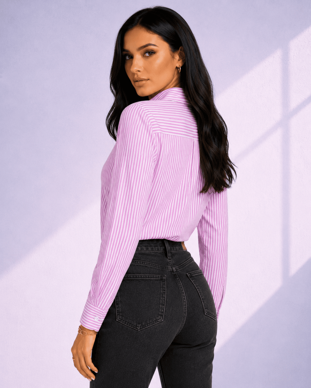 Roséline Striped Office Blouse