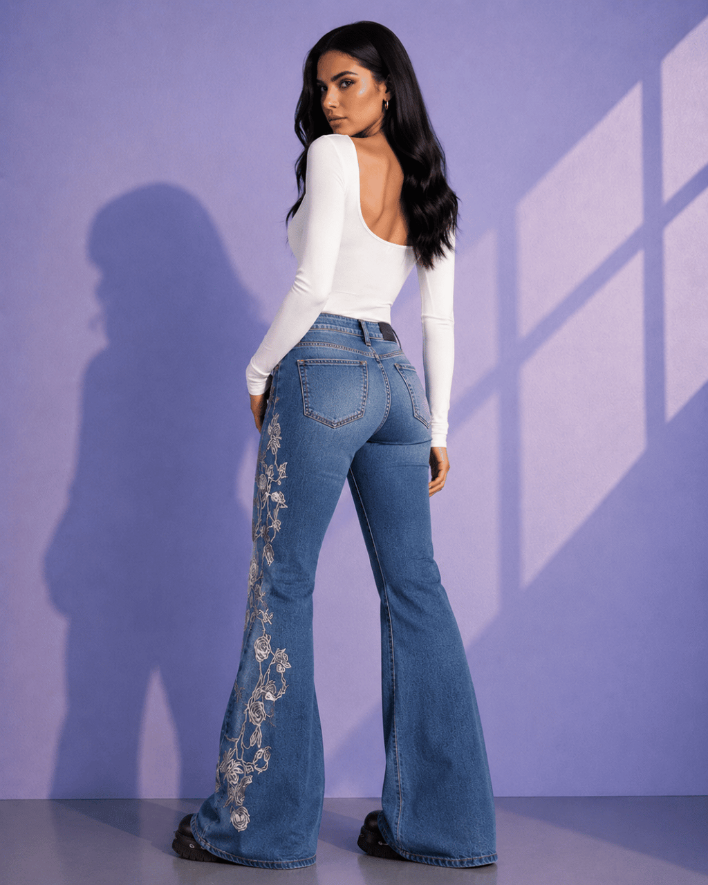 Roselle Embroidered Flare Jeans