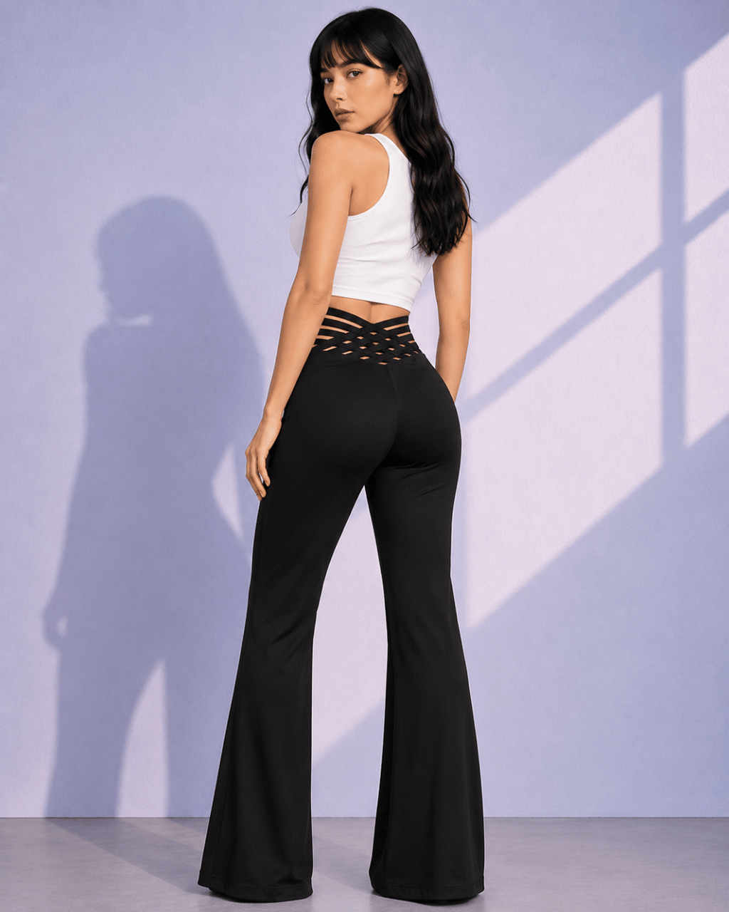 Solenne High-Waist Flare Trousers