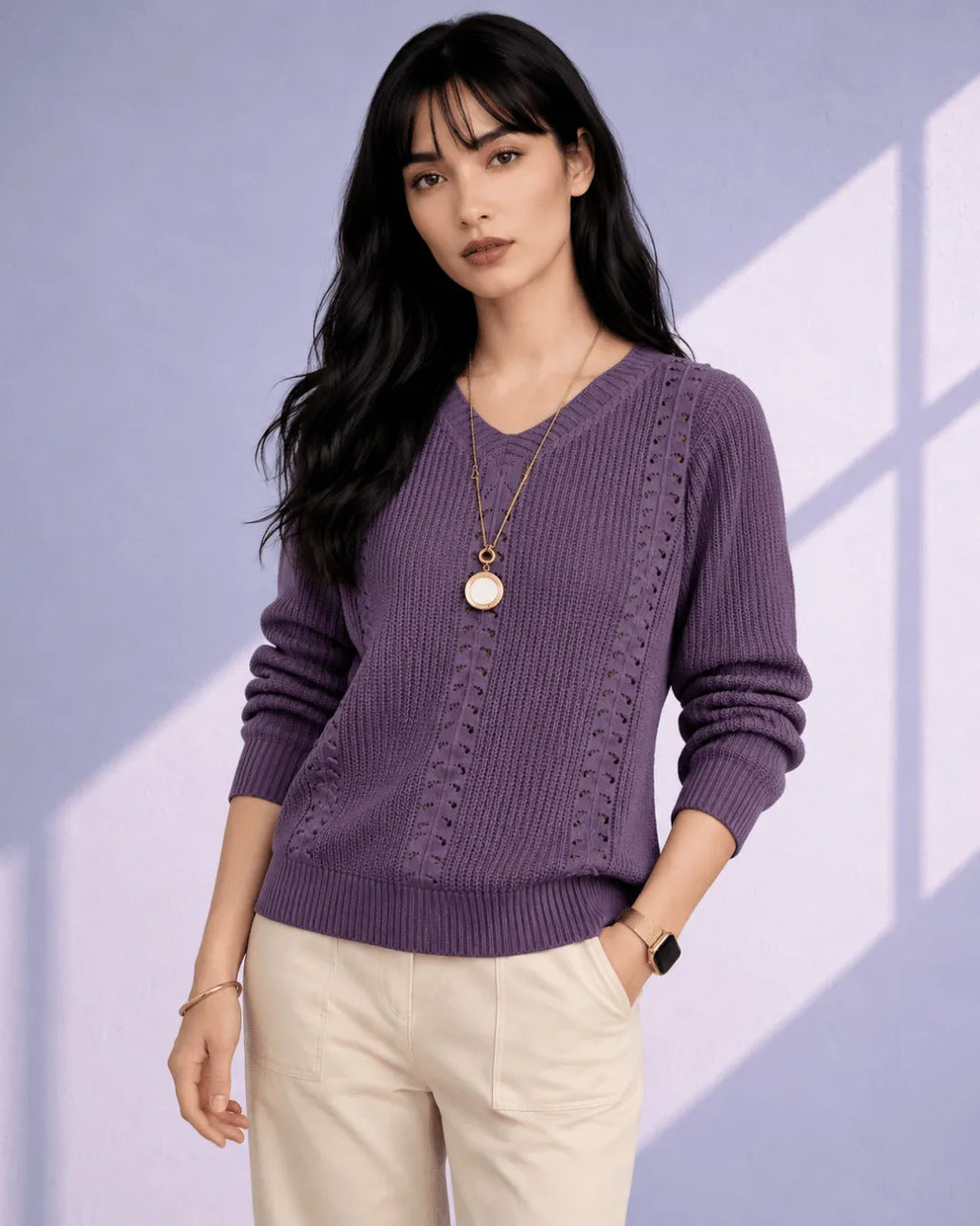 Orlena V-Neck Knit Jumper