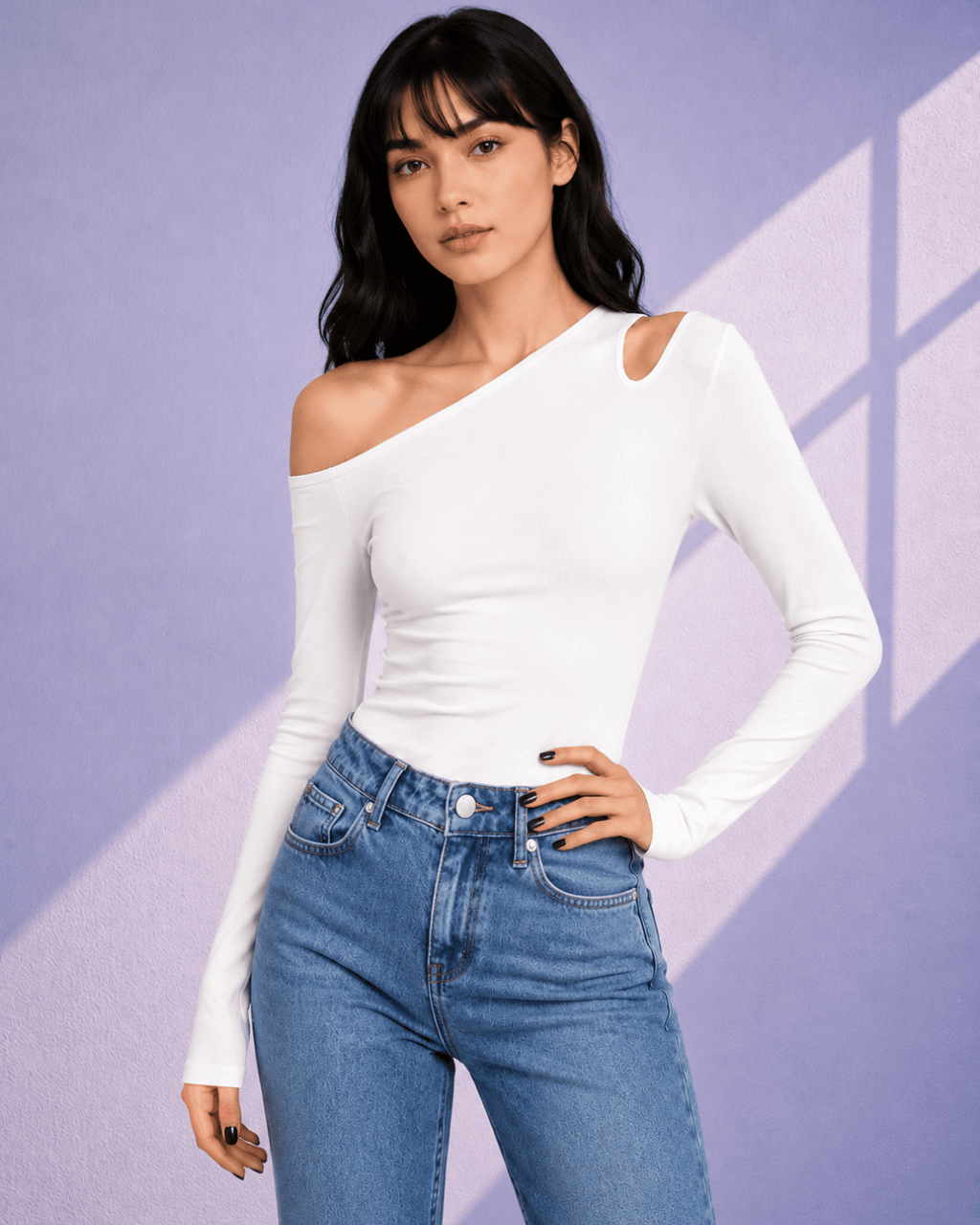 Selene Skew-Neck Knit Top