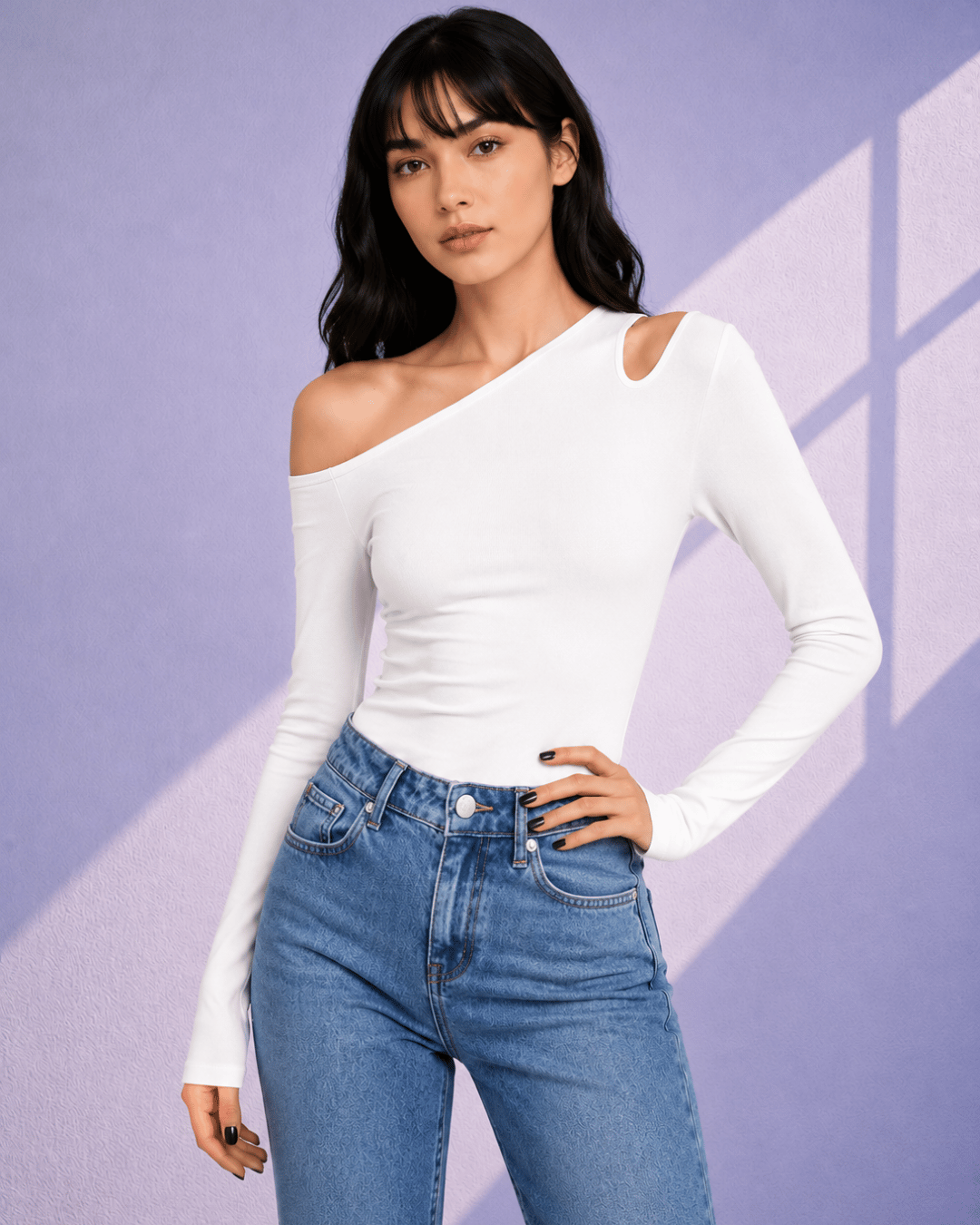 Selene Skew-Neck Knit Top