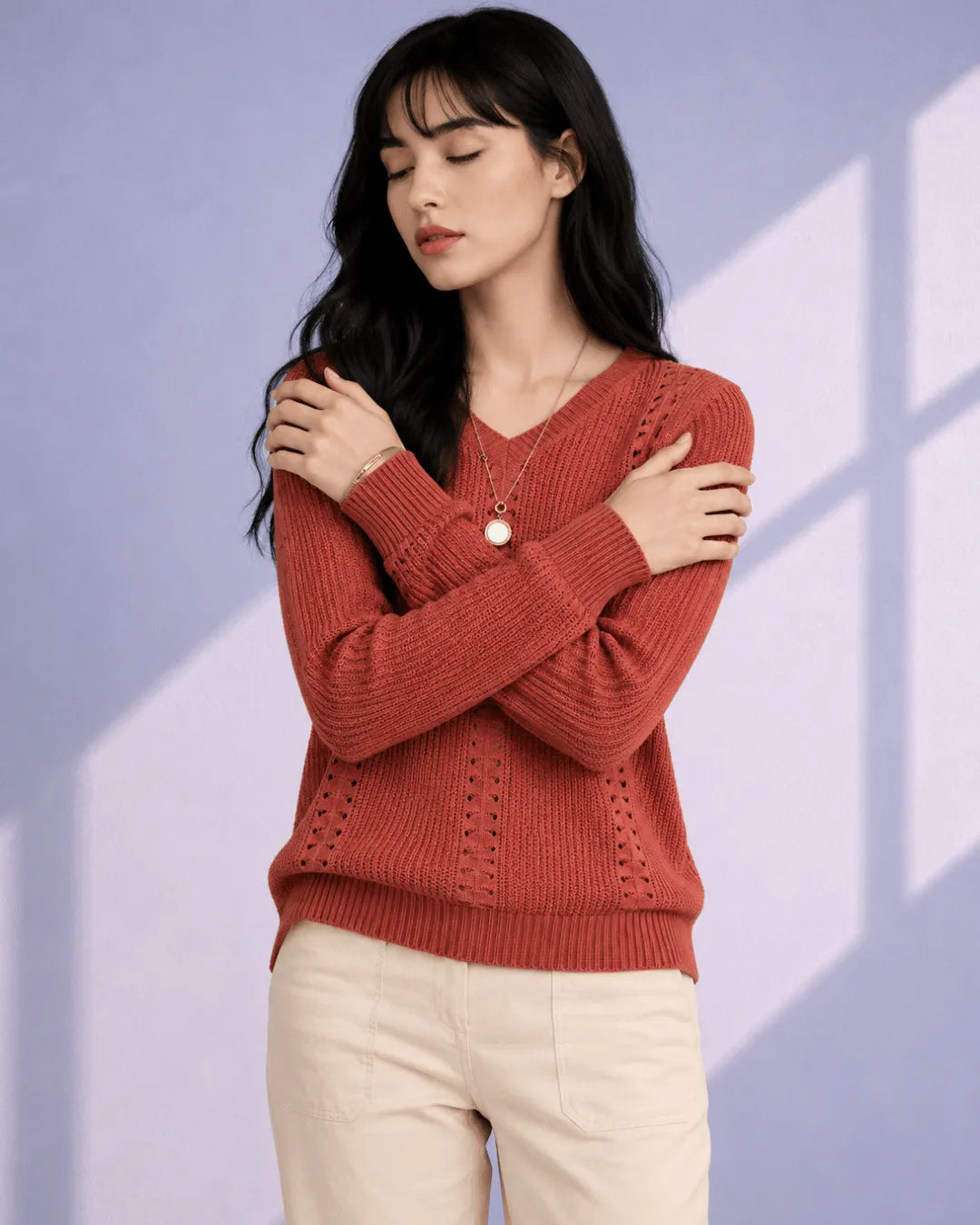 Orlena V-Neck Knit Jumper