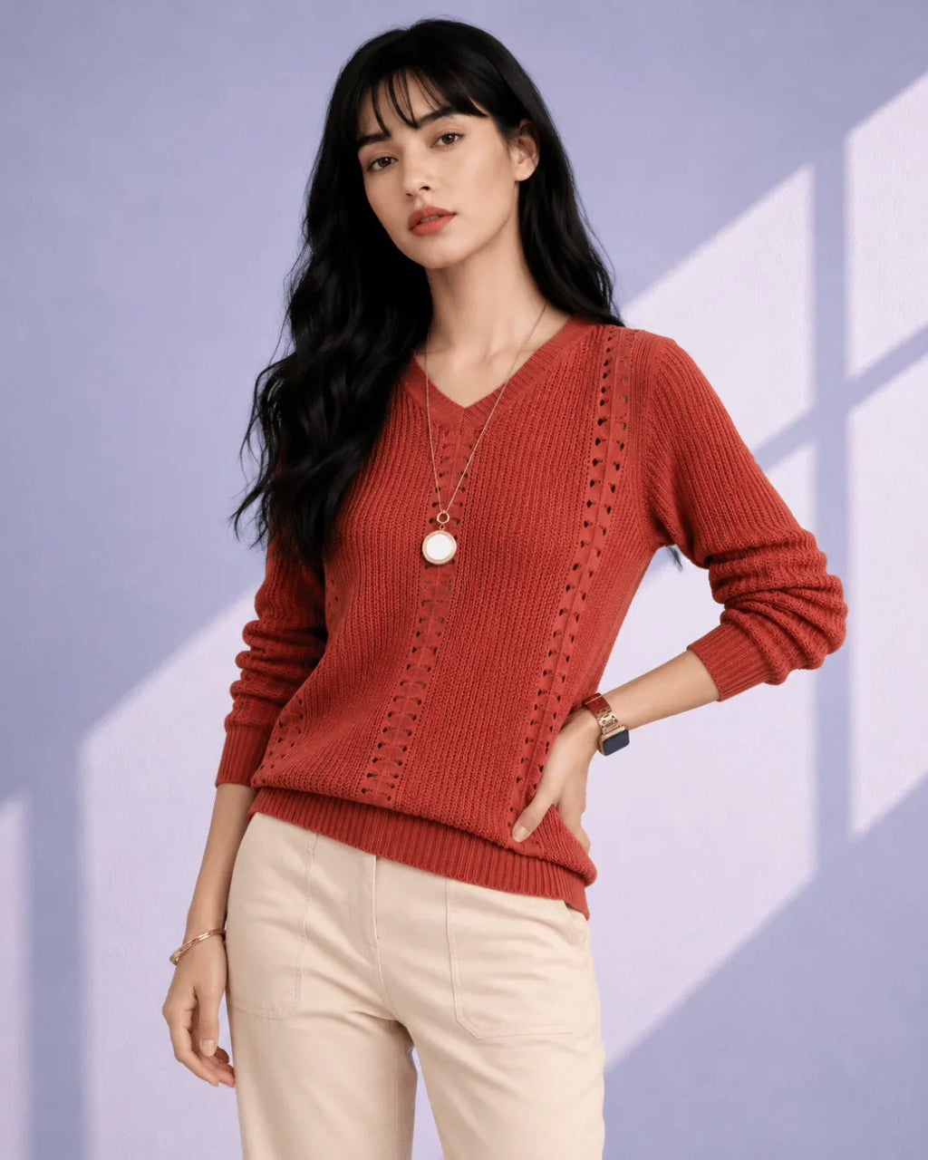 Orlena V-Neck Knit Jumper