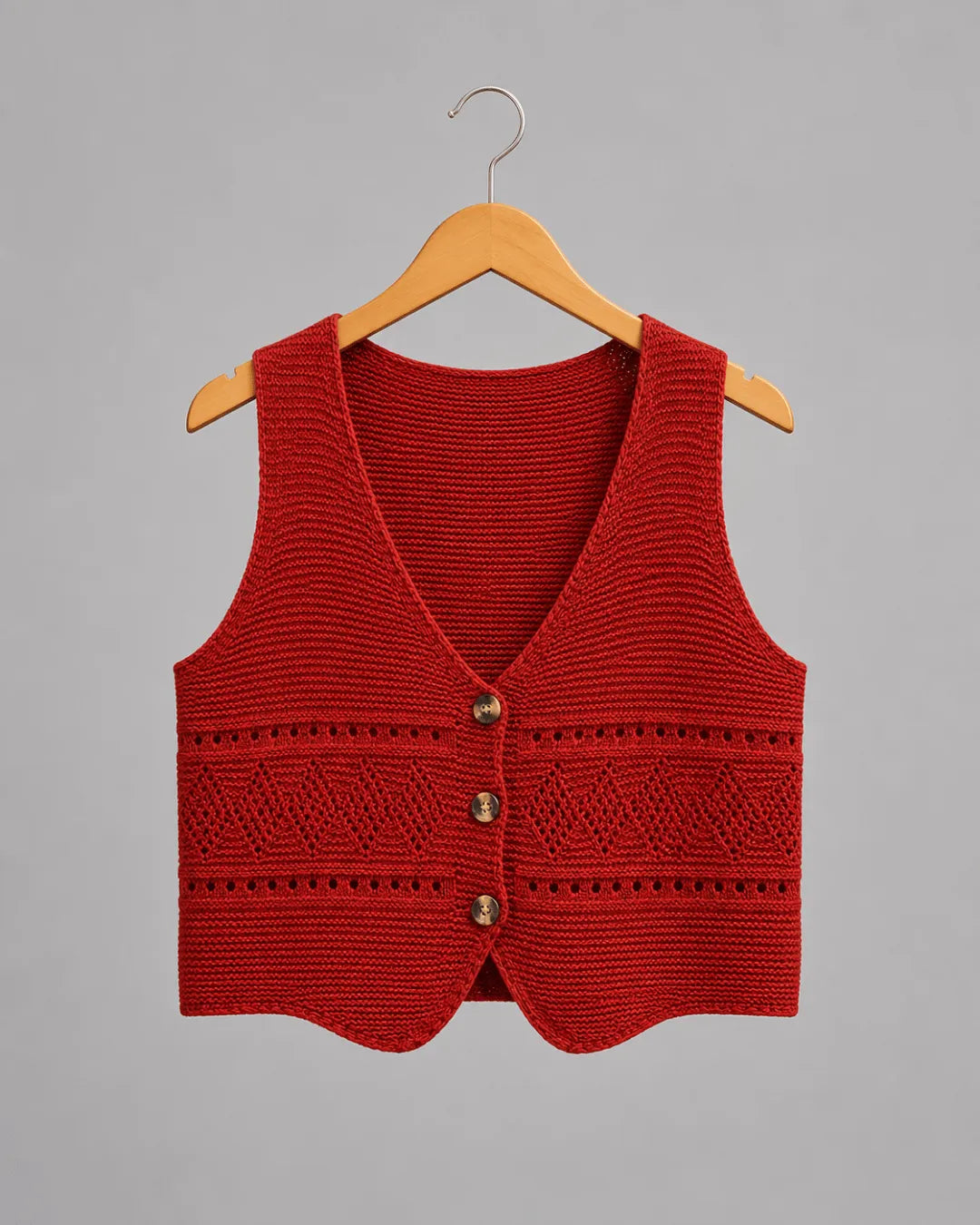 Liora Open-Knit Vest Cardigan